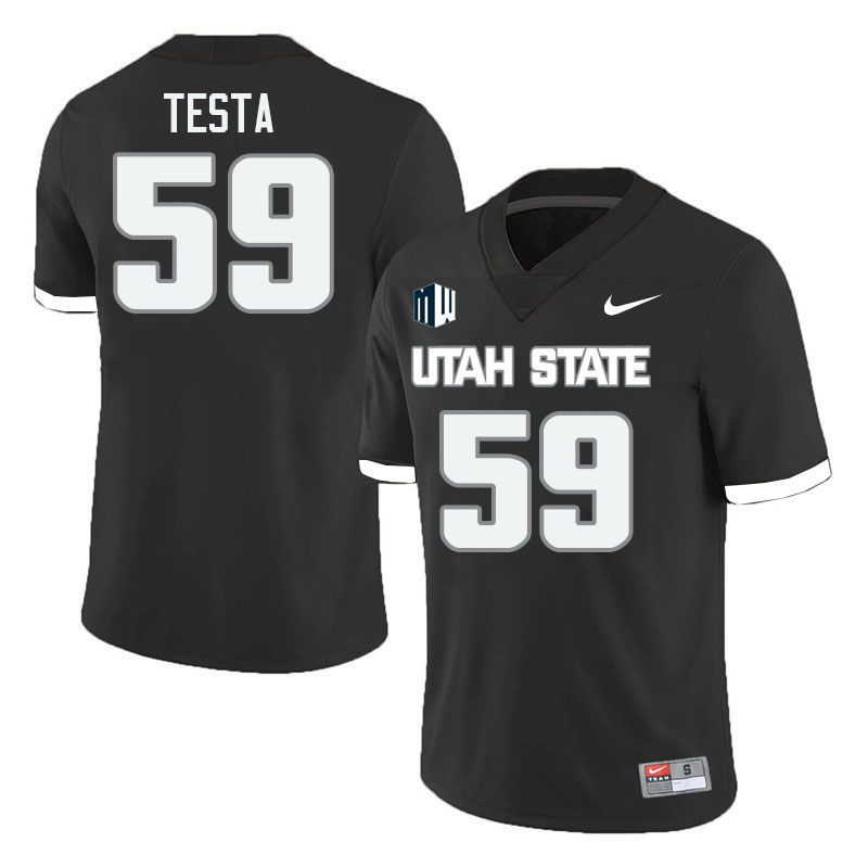 Utah State Aggies #59 William Testa College Football Jerseys Stitched Sale-Black